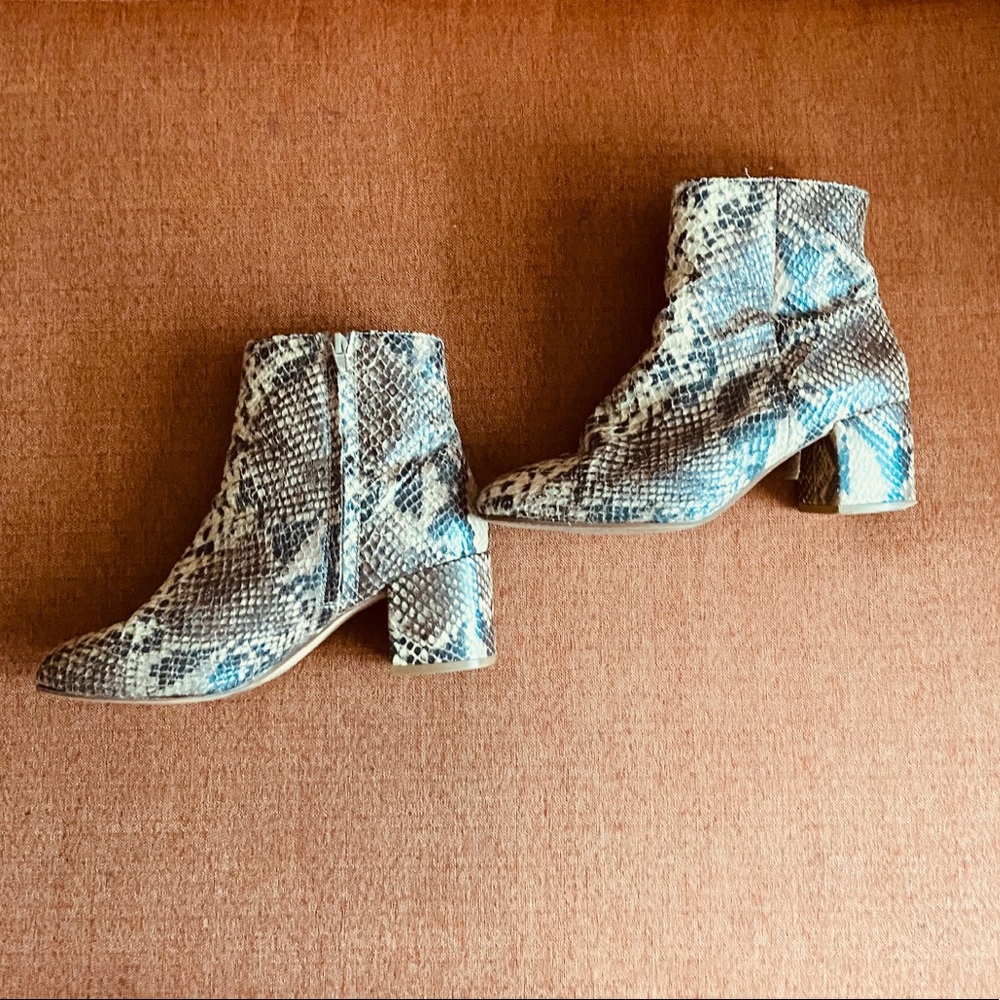 Faux Snakeskin Booties